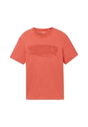 TOM TAILOR T-Shirt Print-Shirt Rot/Orange/Rosa