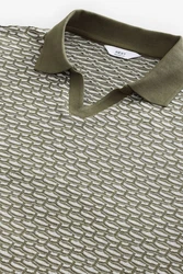 Next Poloshirt mit Kuba-Kragen (1-tlg) Dunkelgrün/Khaki/Grün/Beige