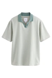 Next Poloshirt mit Kuba-Kragen (1-tlg) Hellgrün/Hellblau/Grün