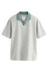 Next Poloshirt mit Kuba-Kragen (1-tlg) Hellgrün/Hellblau/Grün
