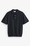 Next Gestricktes Polo-Shirt Dunkelblau/Schwarz/Blau