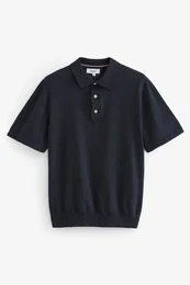 Polokragenpullover Gestricktes Polo-Shirt (1-tlg)