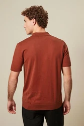 Next Gestricktes Polo-Shirt Orange/Braun/Rot/Dunkelrot