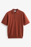 Next Gestricktes Polo-Shirt Orange/Braun/Rot/Dunkelrot