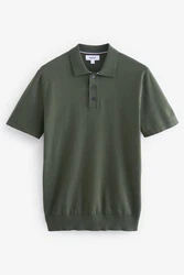 Next Gestricktes Polo-Shirt Dunkelgrün/Grün