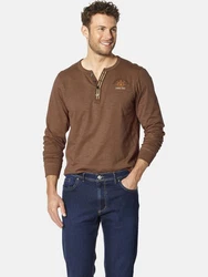 Babista Langarmshirt DANIVECCI mit Stickerei auf der Brust braun