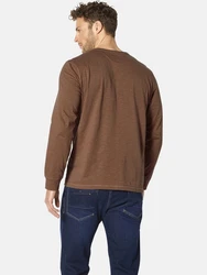 Babista Langarmshirt DANIVECCI mit Stickerei auf der Brust braun