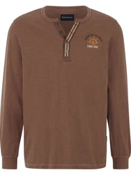 Babista Langarmshirt DANIVECCI mit Stickerei auf der Brust braun