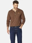Babista Langarmshirt DANIVECCI mit Stickerei auf der Brust braun