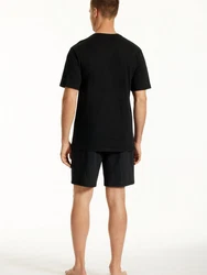 Schiesser Pyjama Herren Schlafanzug (2-tlg) Schwarz/Dunkelgrau