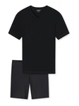 Schiesser Pyjama Herren Schlafanzug (2-tlg) Schwarz/Dunkelgrau