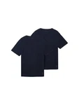 TOM TAILOR T-Shirt Basic T-Shirts (2er-Pack) Dunkelblau