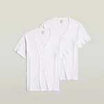 G-STAR V-Shirt im Zweierpack Weiß/Creme