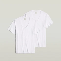 G-STAR V-Shirt im Zweierpack Weiß/Creme