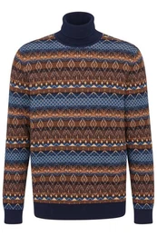 Rollkragenpullover mit Multicolor-Muster