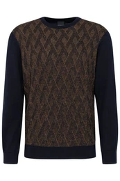 Strickpullover mit 2-farbigem Rautenmuster