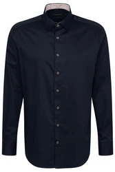 bugatti Langarmhemd Dunkelblau/Blau