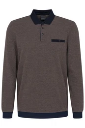 Langarm-Poloshirt mit Strukturkragen