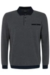 bugatti Pullover Langarm-Poloshirt Dunkelblau/Grau/Dunkelgrau/Hellgrau