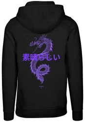 F4NT4STIC Kapuzenpullover Drache Japan Schwarz/Lila