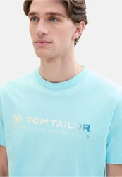 TOM TAILOR T-Shirt Kurzarmshirt Hellblau/Türkis/Blau