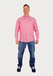 U.S. Polo Assn Langarmhemd Hemd Button Down Rosa/Rot