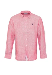 U.S. Polo Assn Langarmhemd Hemd Button Down Rosa/Rot