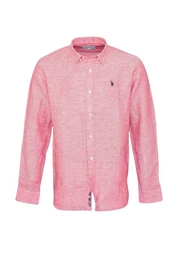 Langarmhemd Hemd Leinenhemd Button Down Linenshirt (1-tlg)