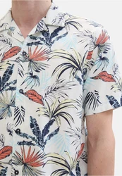 TOM TAILOR Kurzarmhemd mit Allover Print Blau