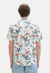 TOM TAILOR Kurzarmhemd mit Allover Print Blau