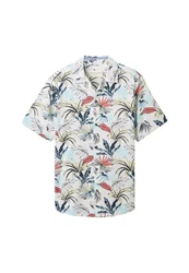 TOM TAILOR Kurzarmhemd mit Allover Print Blau