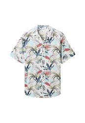 TOM TAILOR Kurzarmhemd mit Allover Print Blau