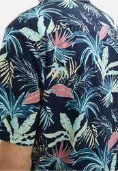 TOM TAILOR Kurzarmhemd mit Allover Print Blau