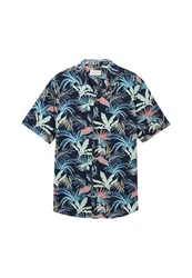 TOM TAILOR Kurzarmhemd mit Allover Print Blau