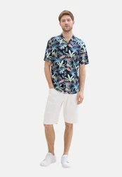 TOM TAILOR Kurzarmhemd mit Allover Print Blau