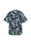 TOM TAILOR Kurzarmhemd mit Allover Print Blau