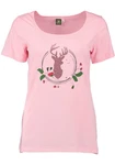 OS-Trachten Trachtenshirt Dolanu Rundhalsausschnitt Rosa