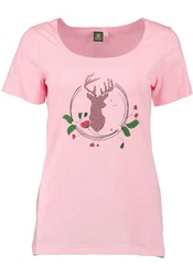 OS-Trachten Trachtenshirt Dolanu Rundhalsausschnitt Rosa