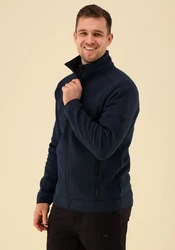Tom Collins Fleecejacke Nokoio Regular Fit Dunkelblau/Blau/Hellblau