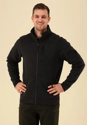 Tom Collins Fleecejacke Nokoio Regular Fit Dunkelgrau/Grau/Schwarz