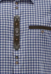 OS-Trachten Trachtenhemd Jaluna Regular Fit Dunkelblau/Blau/Hellblau