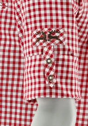 OS-Trachten Trachtenhemd Rinavi Regular Fit Dunkelrot/Rot