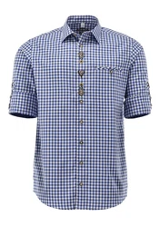 OS-Trachten Trachtenhemd Rinavi Regular Fit Blau/Hellblau/Dunkelblau