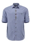 OS-Trachten Trachtenhemd Rinavi Regular Fit Blau/Hellblau/Dunkelblau
