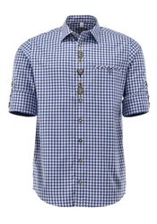 OS-Trachten Trachtenhemd Rinavi Regular Fit Blau/Hellblau/Dunkelblau