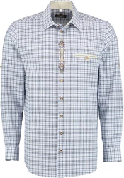 OS-Trachten Trachtenhemd Tanivo Regular Fit Blau/Hellblau/Dunkelblau