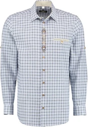 OS-Trachten Trachtenhemd Tanivo Regular Fit Blau/Hellblau/Dunkelblau