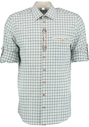 OS-Trachten Trachtenhemd Tanivo Regular Fit Hellblau/Blau/Grau