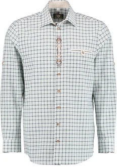 OS-Trachten Trachtenhemd Tanivo Regular Fit Hellblau/Blau/Grau