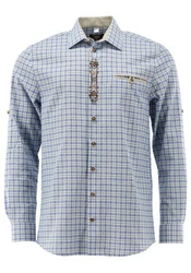OS-Trachten Trachtenhemd Tanivo Regular Fit Blau/Fliederfarben/Hellblau/Dunkelblau